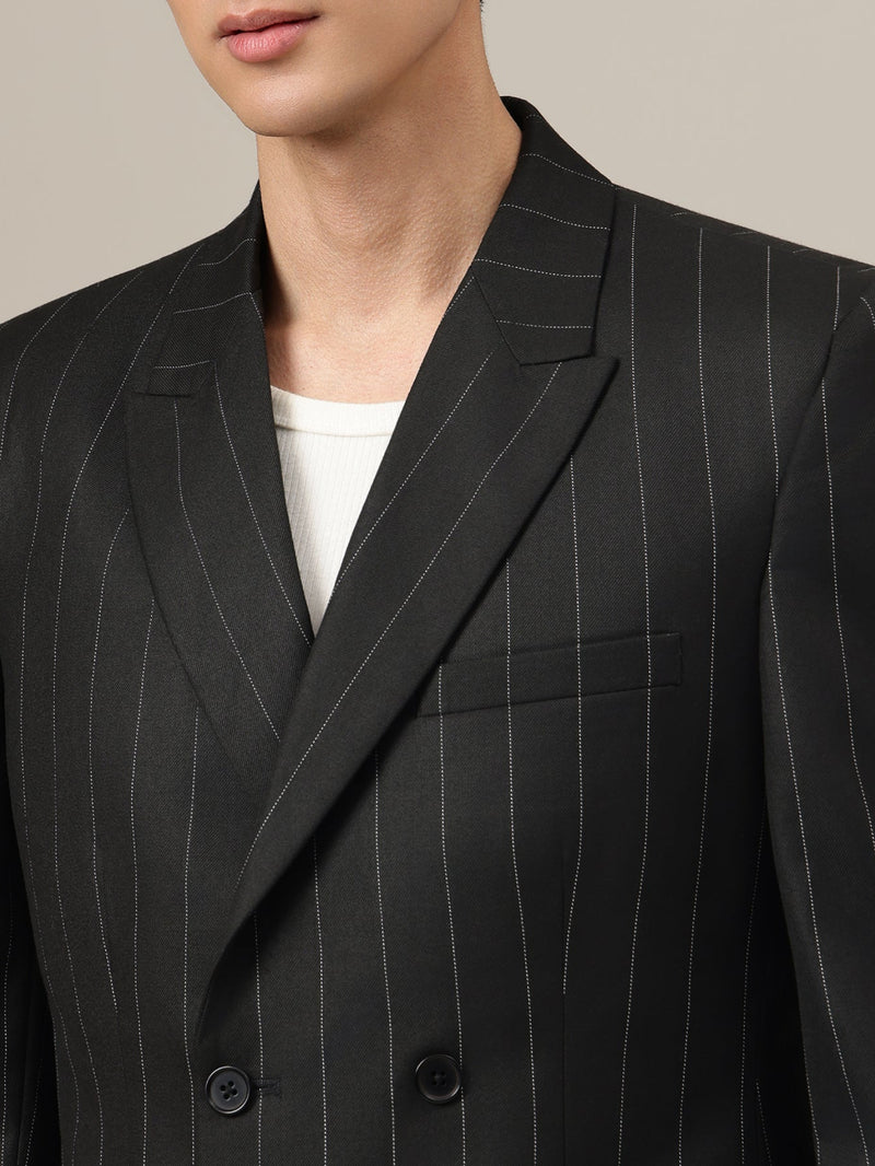 Striped Double Breasted Blazer