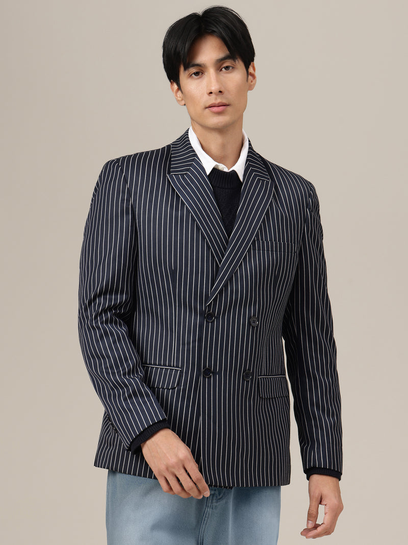 Striped Fit Formal Blazer