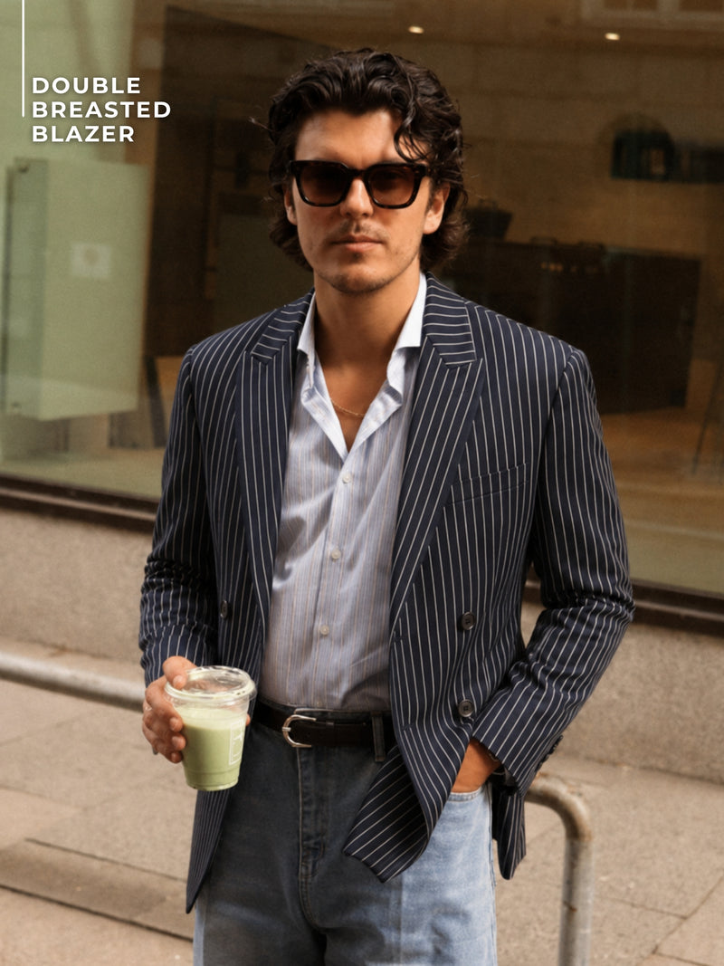 Striped Fit Formal Blazer