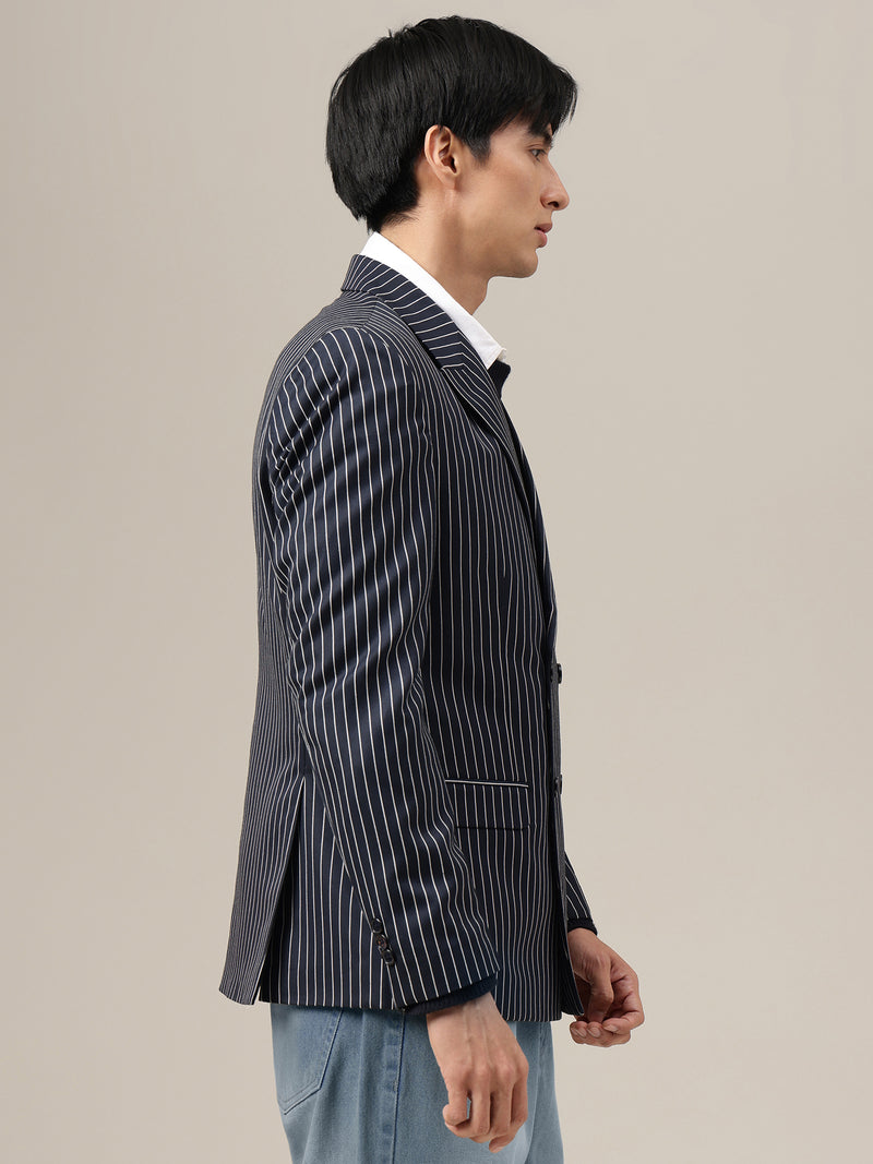 Striped Fit Formal Blazer