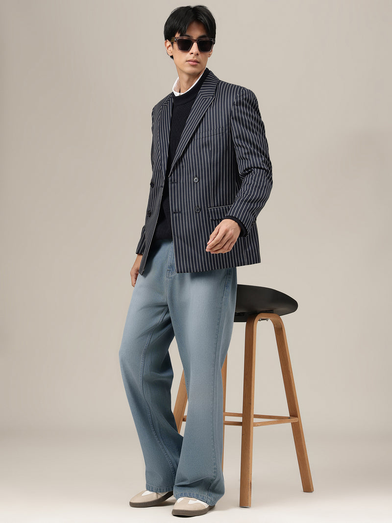 Striped Fit Formal Blazer