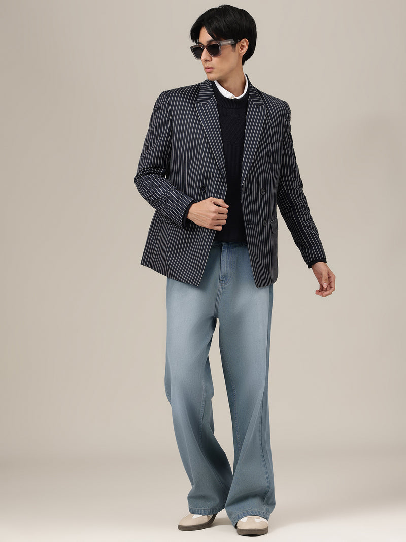Striped Fit Formal Blazer