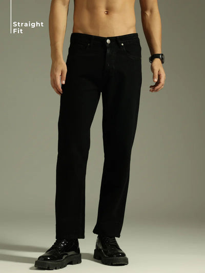 Black Straight Fit Jeans