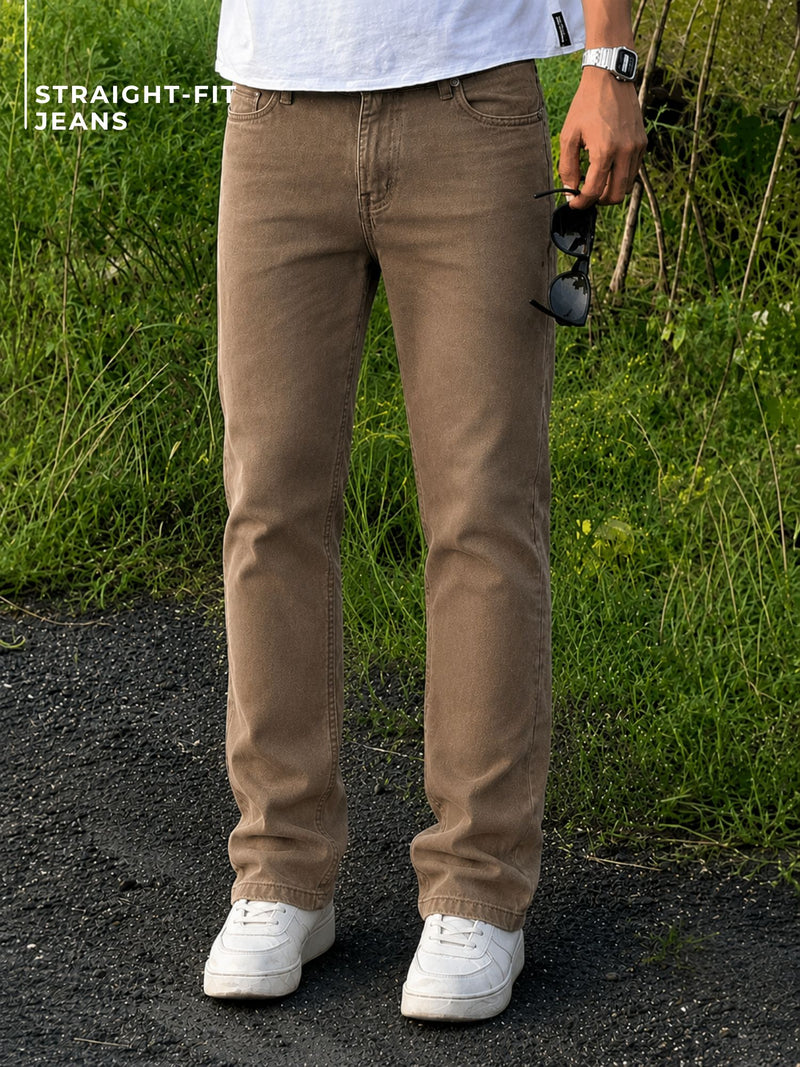 Light Brown Straight Jeans