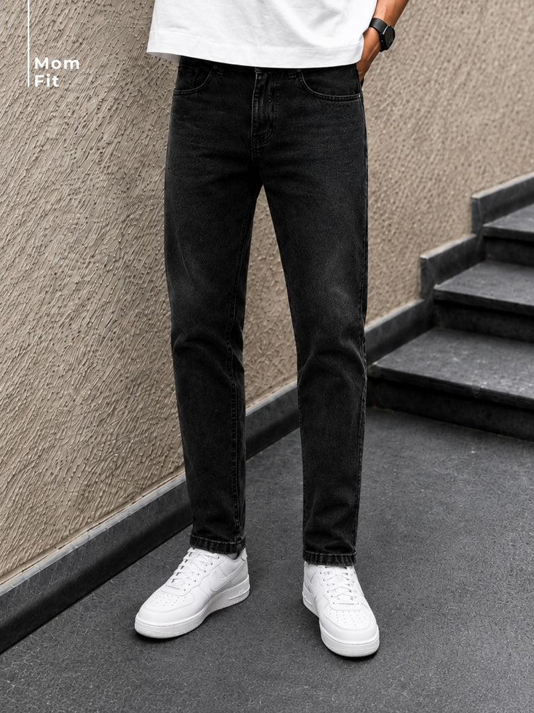 Charcoal Mom Fit Jeans (Black)