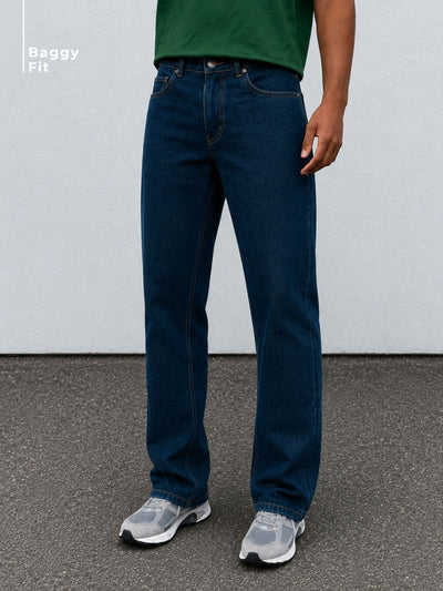 Navy Blue Baggy Jeans