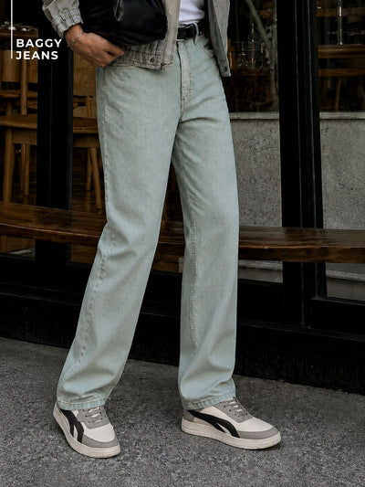 Light Green Korean Baggy Jeans