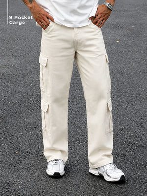 Off White Korean Cargo Jeans