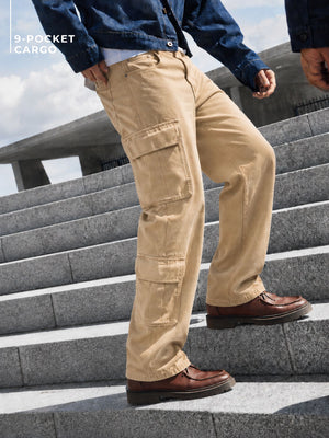 Mud Yellow Baggy Cargo Jeans