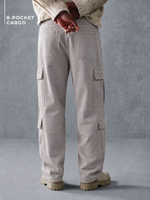 Light Grey Korean  Cargo Jeans