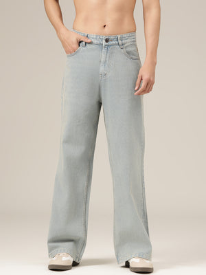 Light Blue Baggy Fit Wide Leg Jeans