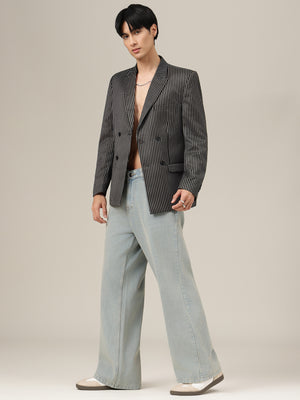 Light Blue Baggy Fit Wide Leg Jeans