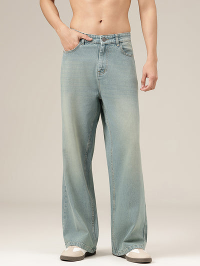 Light Blue Light Faded Baggy Fit Jeans
