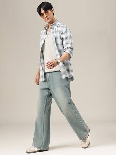 Light Blue Light Faded Baggy Fit Jeans