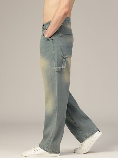 Blue Baggy Fit Carpenter Jeans