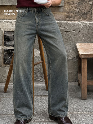 Dark Blue Baggy Fit Carpenter Jeans