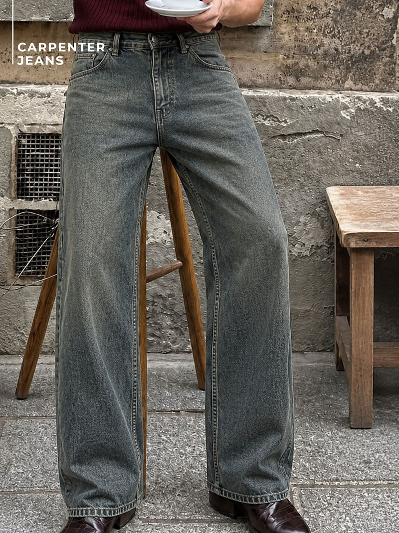 Dark Blue Baggy Fit Carpenter Jeans