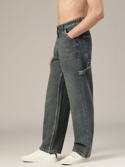 Dark Blue Baggy Fit Carpenter Jeans
