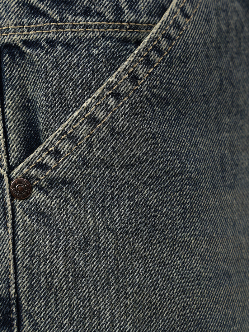 Dark Blue Baggy Fit Carpenter Jeans
