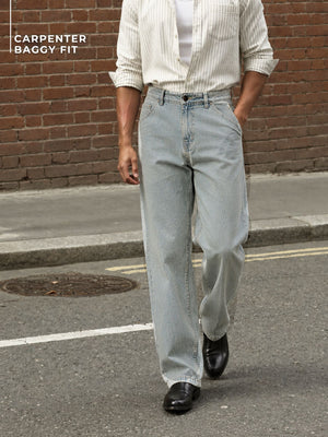Light Blue Baggy Fit Carpenter Jeans