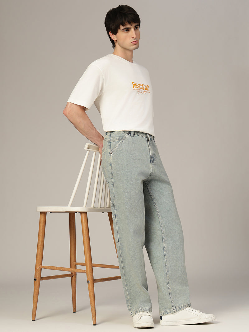 Light Blue Baggy Fit Carpenter Jeans