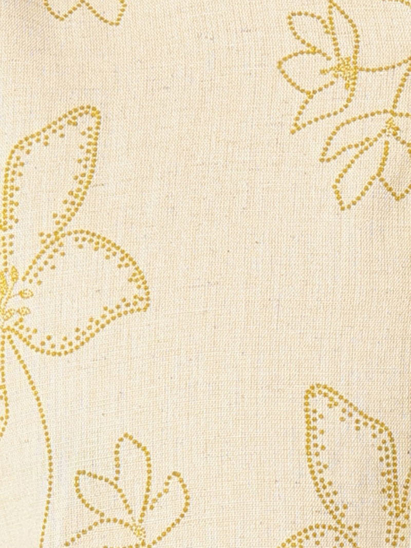 Off White: Floral Printed Mandarin Collar Kurta