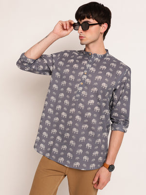 Traditional Elephant Printed Kurta