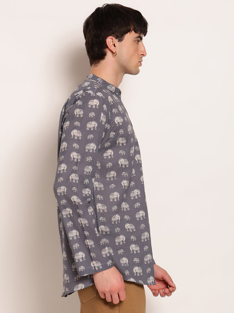 Traditional Elephant Printed Kurta