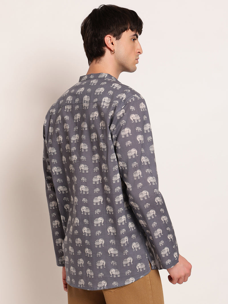 Traditional Elephant Printed Kurta