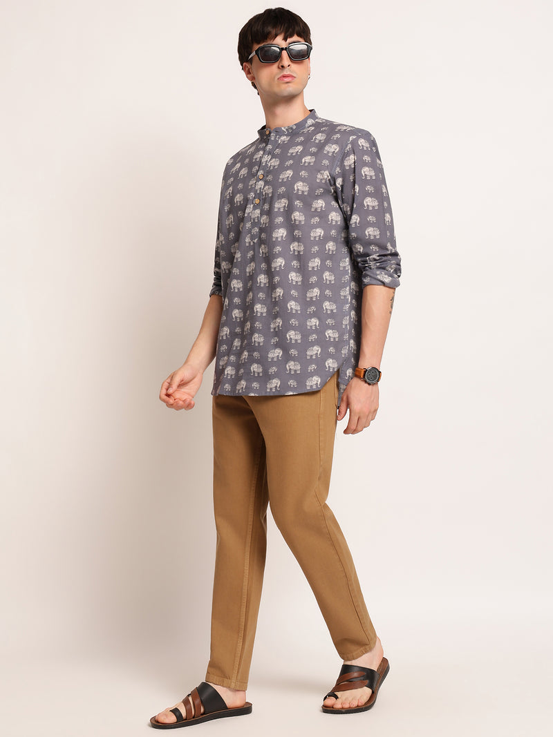 Traditional Elephant Printed Kurta