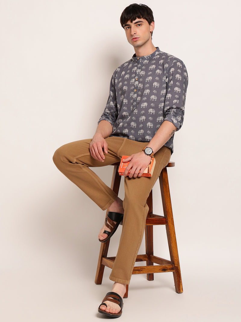 Traditional Elephant Printed Kurta