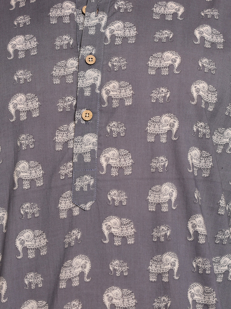 Traditional Elephant Printed Kurta
