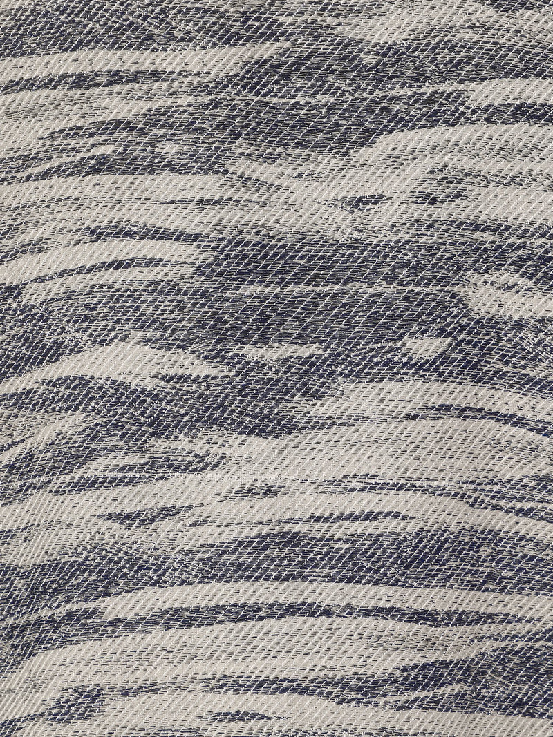 Grey & Blue: Jacquard Printed Oversized Drop-Shoulder Shacket