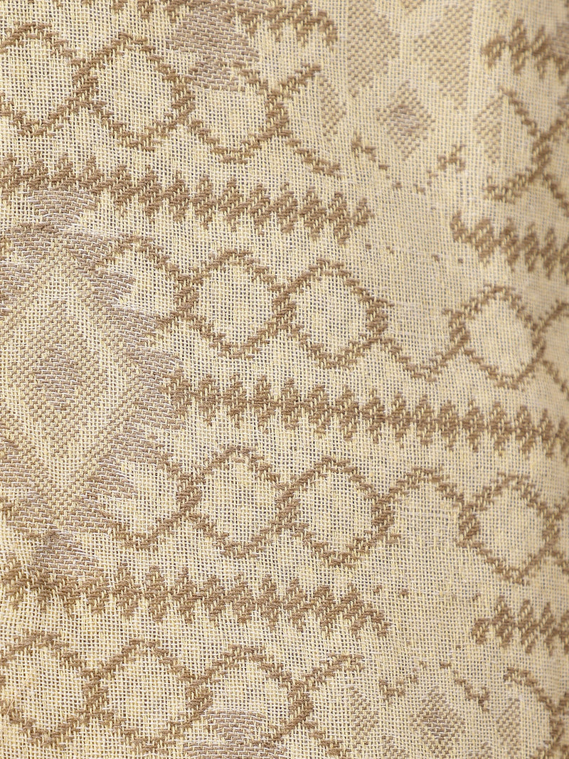 Cream: Jacquard Printed Oversized Drop-Shoulder Shacket