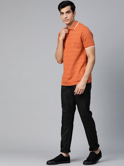 DENNISON Men Black Smart Tapered Fit Solid Regular Trousers