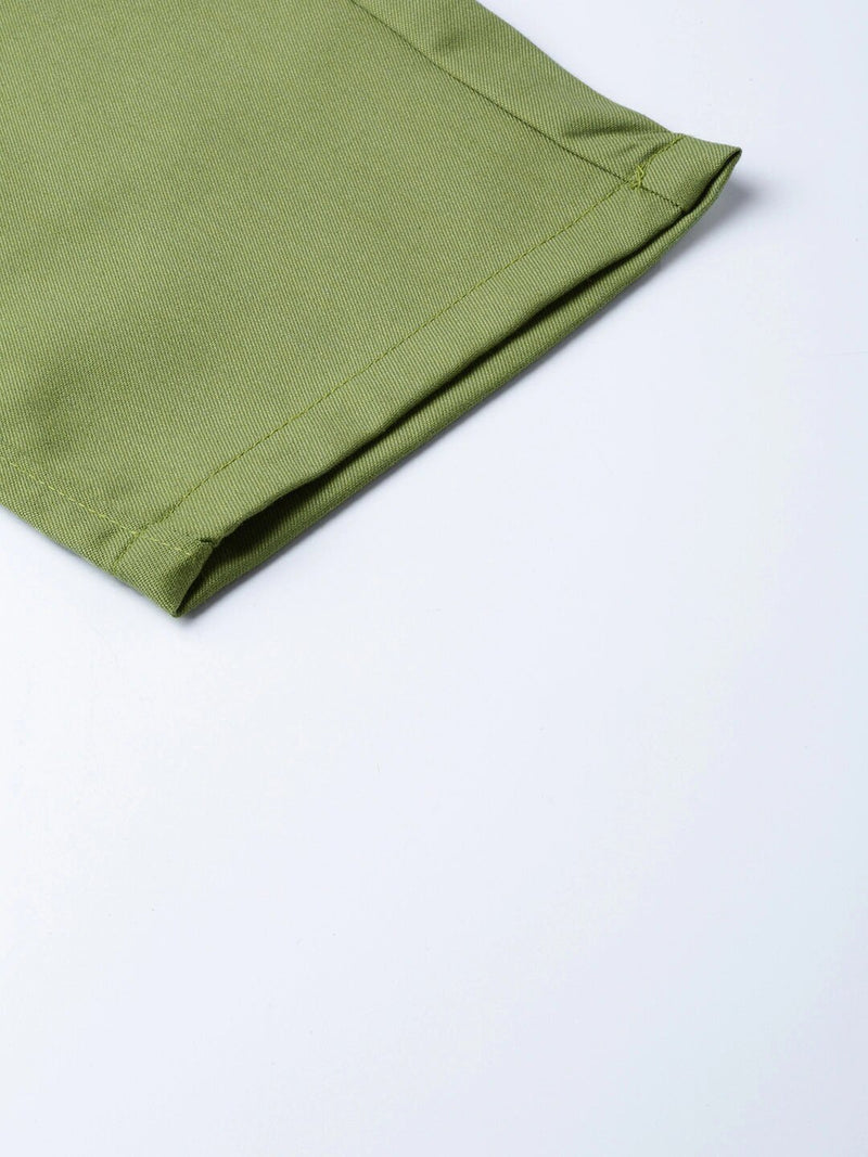 DENNISON Men Green Smart Tapered Fit Solid Chinos