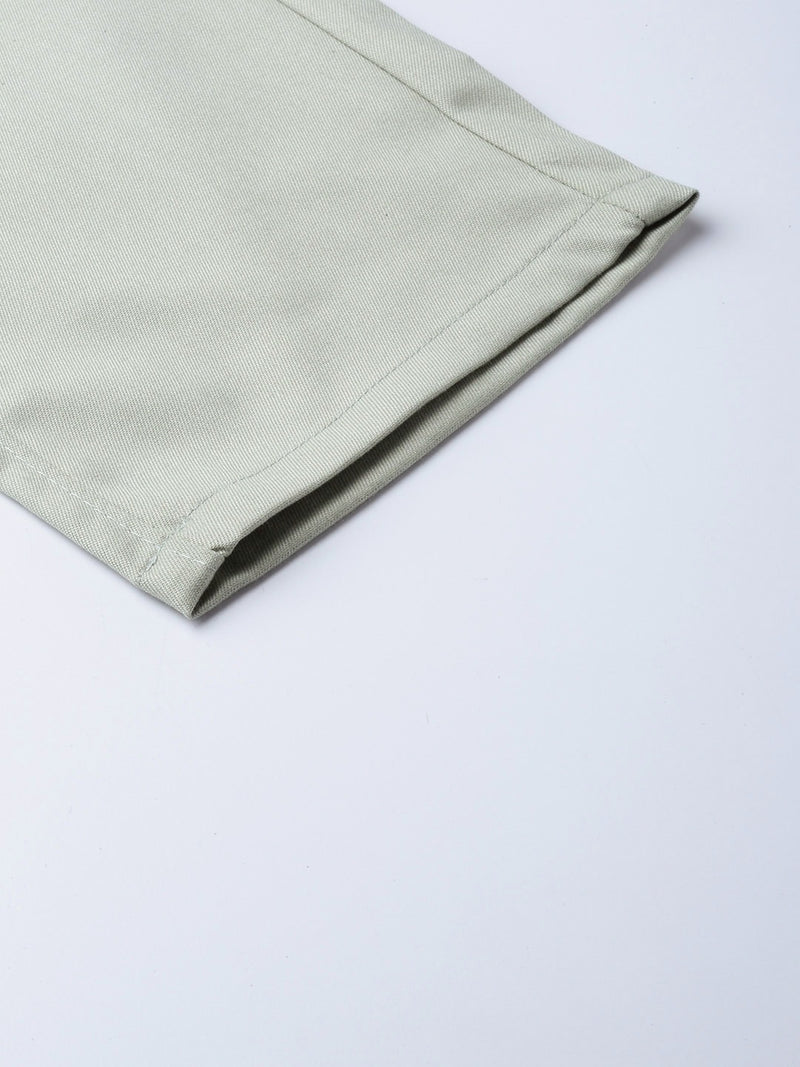 DENNISON Men Green Smart Tapered Fit Solid Chinos