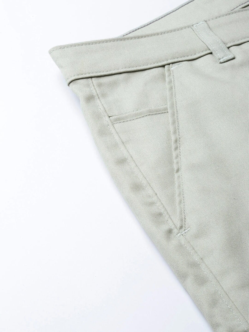 DENNISON Men Green Smart Tapered Fit Solid Chinos