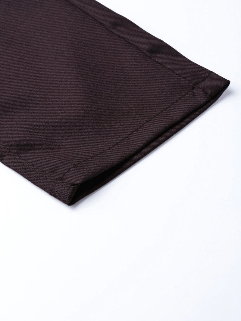 DENNISON Men Burgundy Smart Tapered Fit Solid Chinos