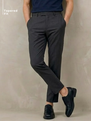 DENNISON Men Smart Tapered Fit Easy Wash Trousers