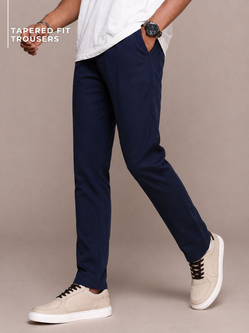 DENNISON Men Smart Tapered Fit Easy Wash Trousers