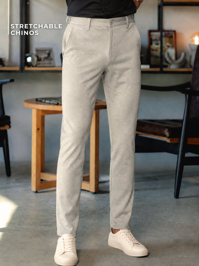 Mint Green: Textured Stretchable Chinos