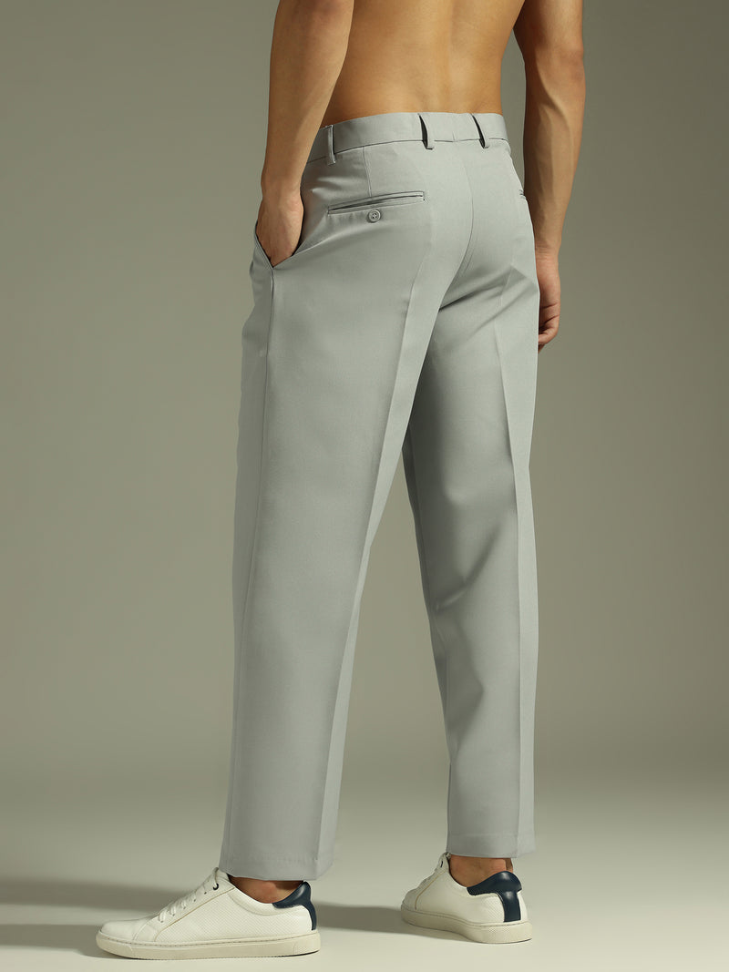 Men's Grey Korean Baggy Loose Fit Trouser