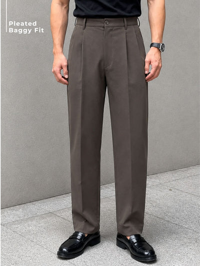 Steel Grey: Baggy Fit Korean Trouser