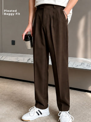 Dark Brown: Baggy Fit Korean Trouser
