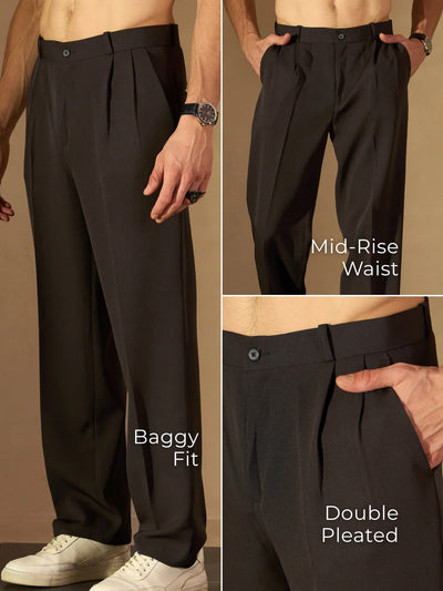Dark Brown: Baggy Fit Korean Trouser