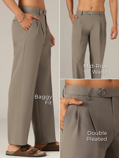 Smoke Grey: Men's Korean Baggy Fit Trouser