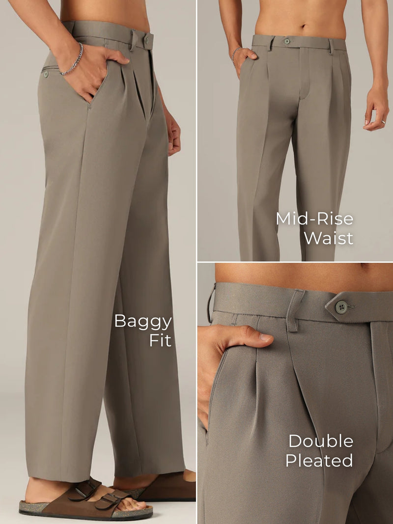 Smoke Grey: Men's Korean Baggy Fit Trouser