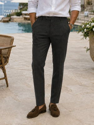 Tapered Fit Pleated Trousers