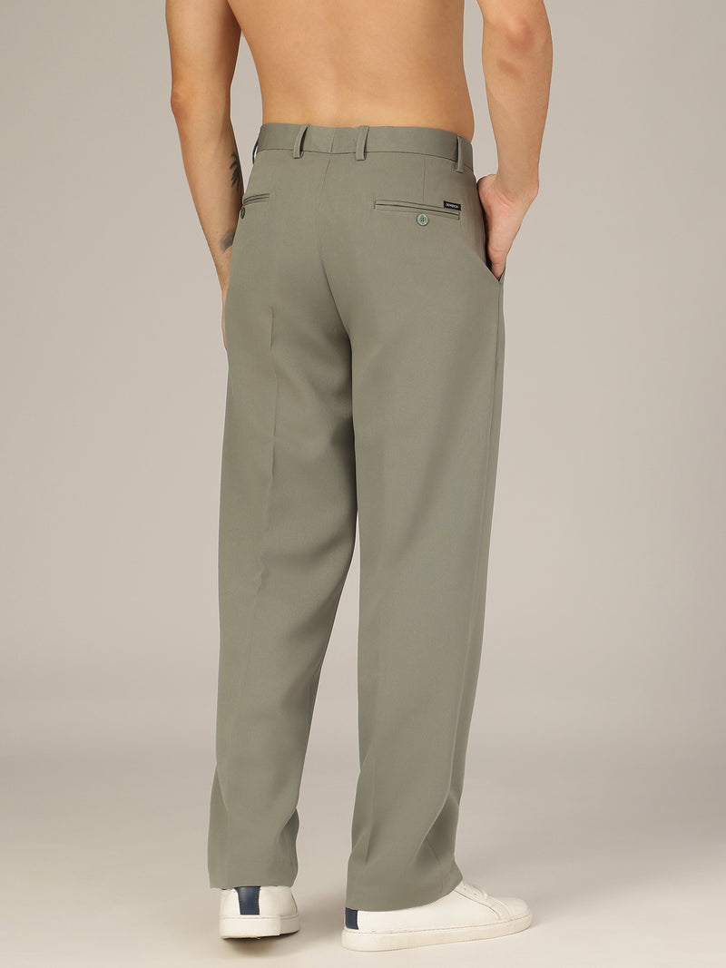 Olive Green : Double Pleated Korean Trouser
